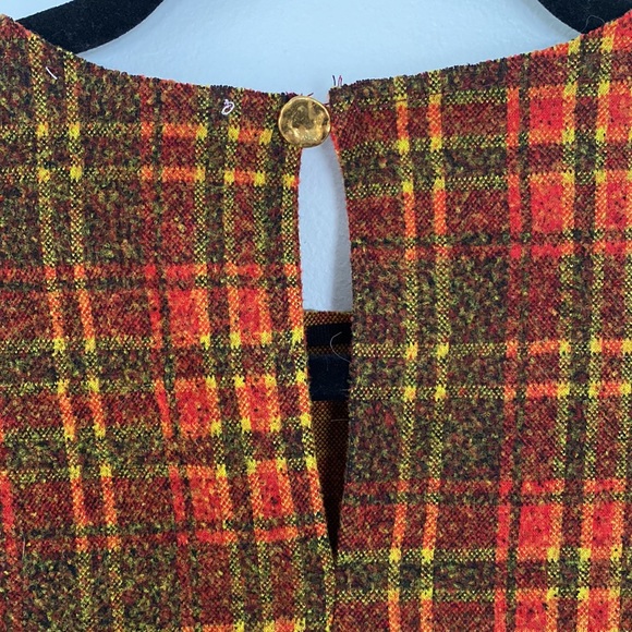 ZARA Orange and Red Plaid Peplum Tank Top - Picture 4 of 5